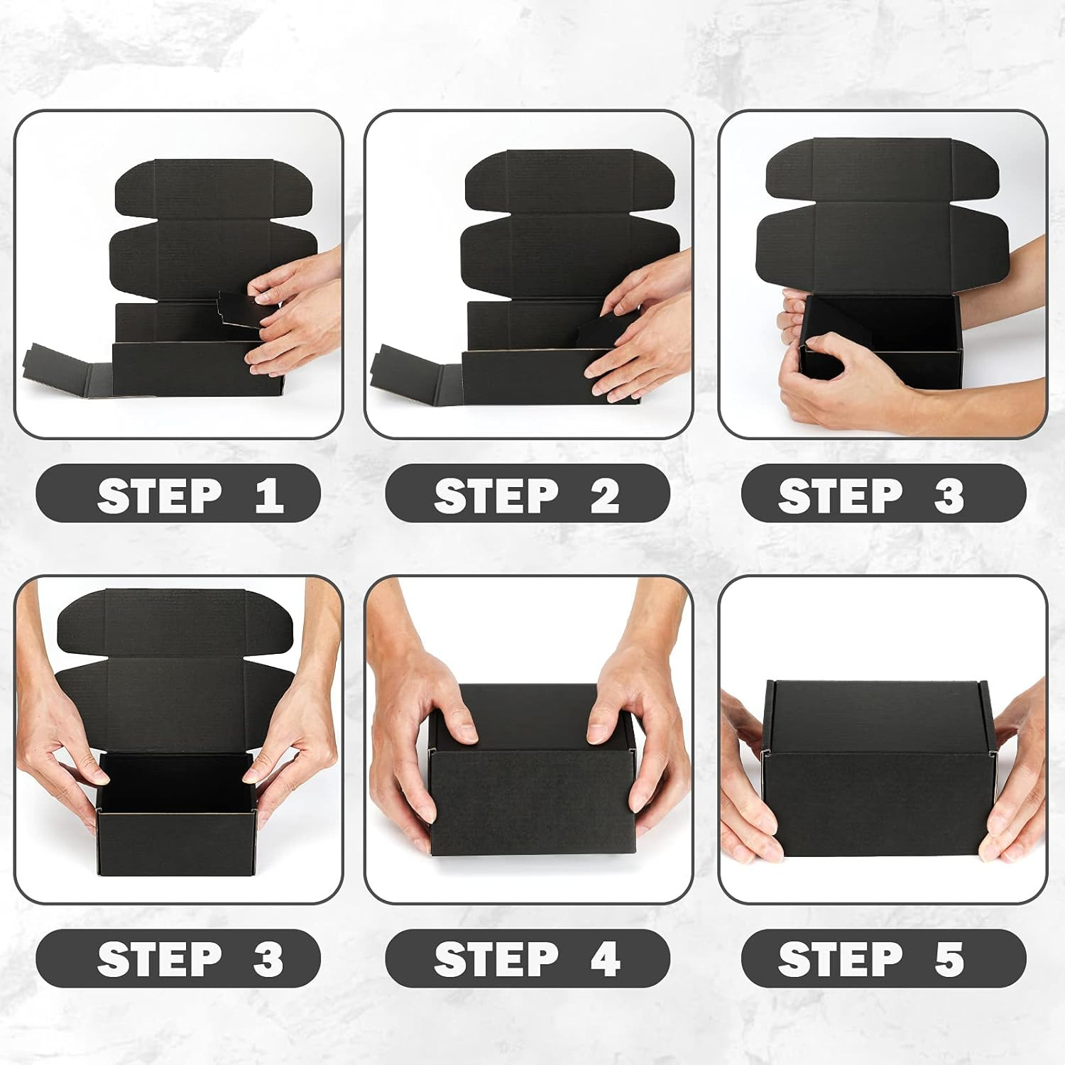 Black Shipping Boxes 6X6X3 Inches, 20 Pack | Easy Assembly, Sturdy 32 ECT Corrug
