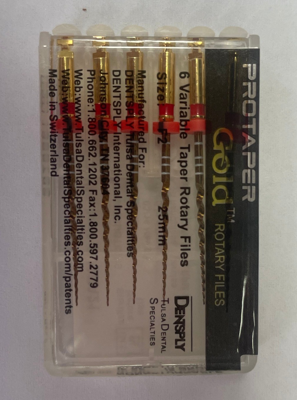 Dentsply ProTaper Gold Nickel Titanium Rotary Files F1 F2 F3 S1 S2 SX-F3 SX19