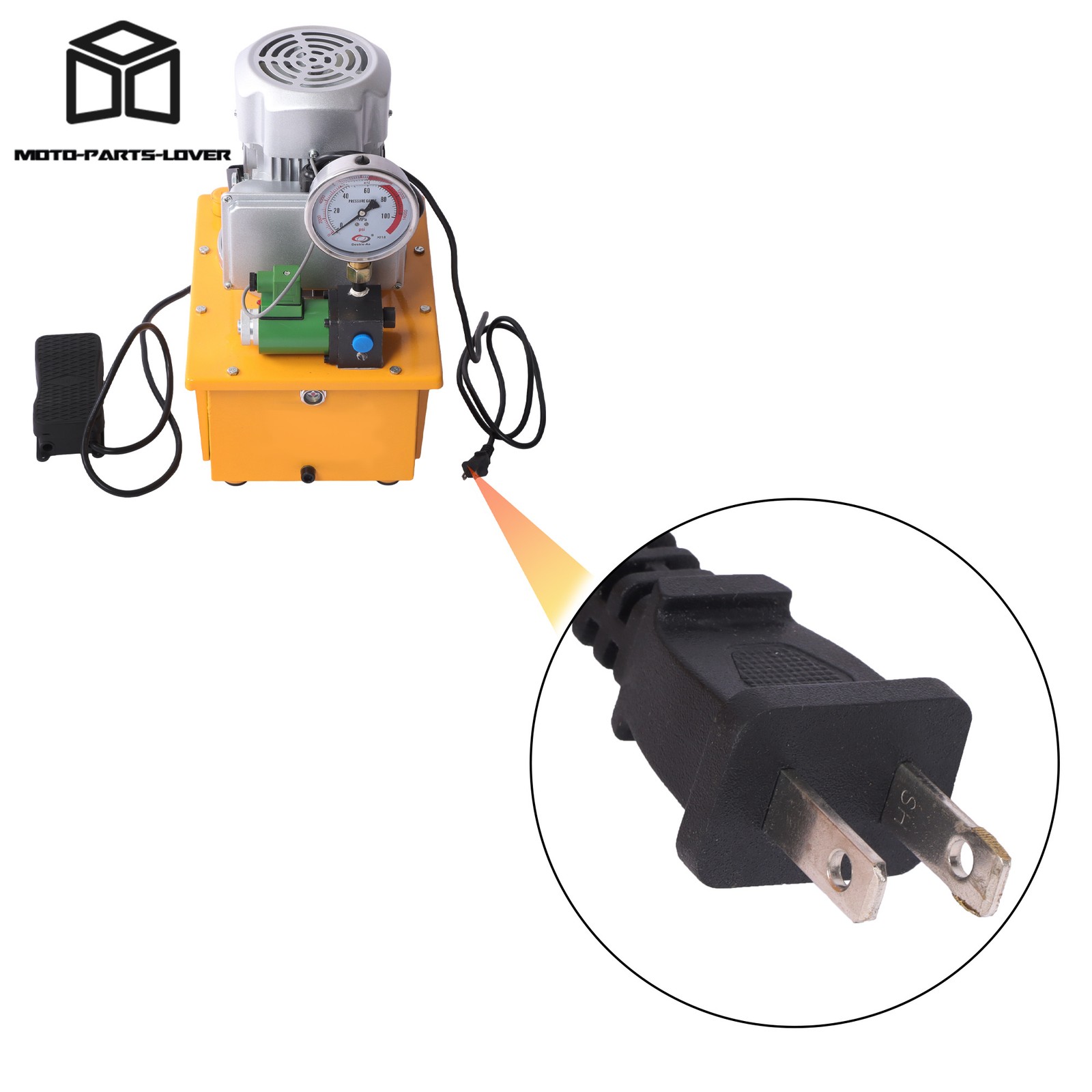 110V Electric Hydraulic Pump 10000PSI Single Acting 8L Flow 0.7L/min