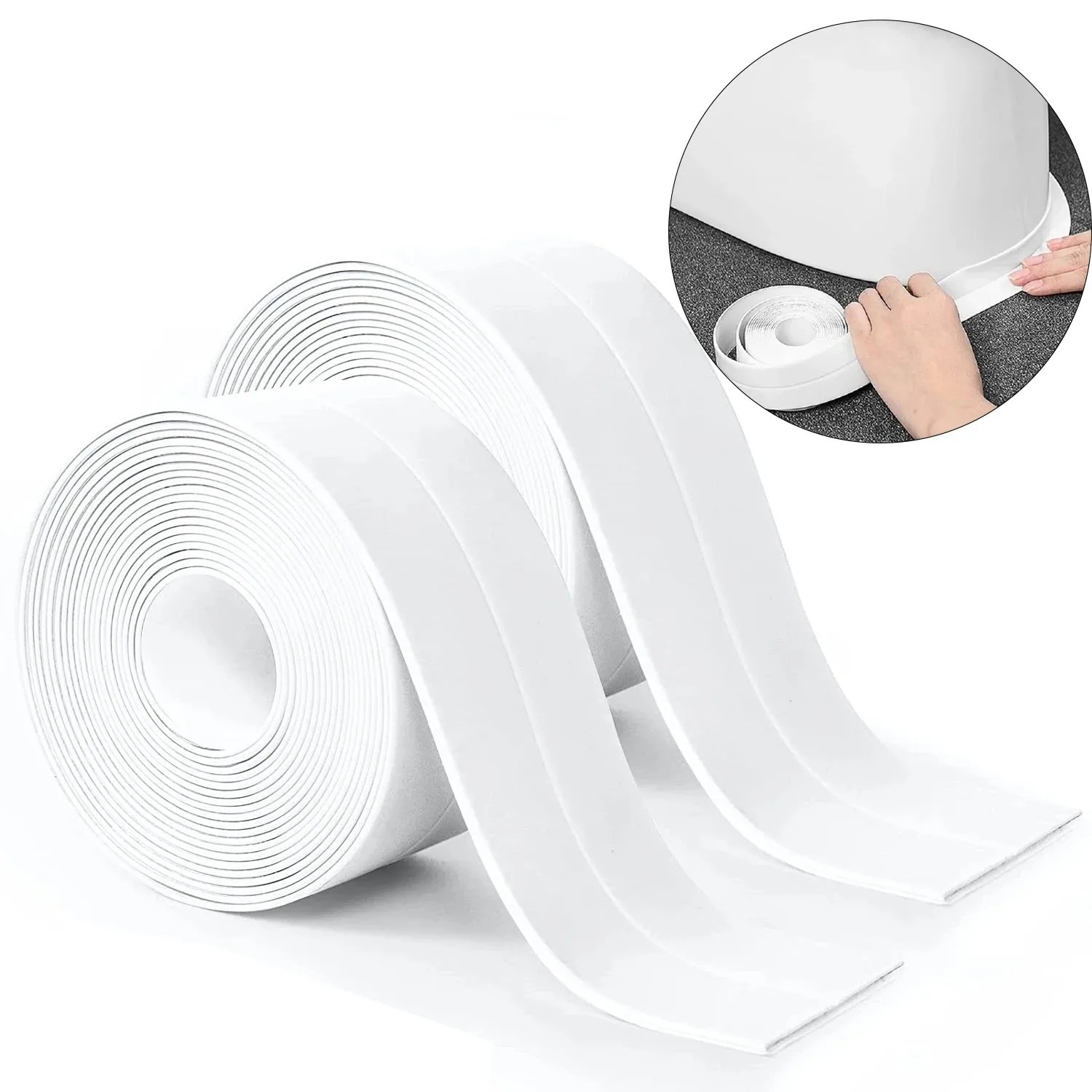2 Rolls Caulk Tape Waterproof Self Adhesive Strip Kitchen Bath Sink Sealant