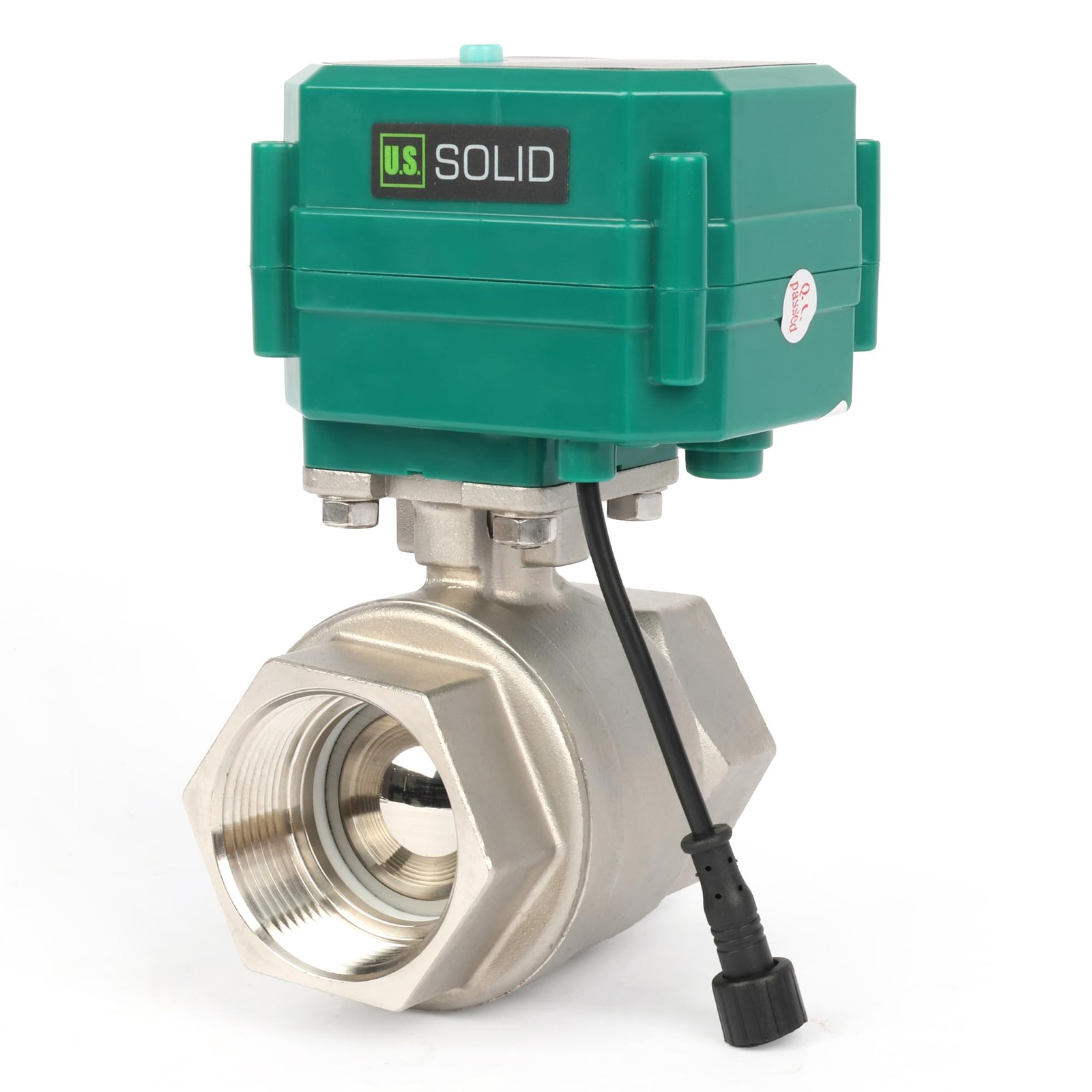 U. S. Solid Wifi Smart Motorized Ball Valve 1 1/2 in SS US Plug Manual Switch