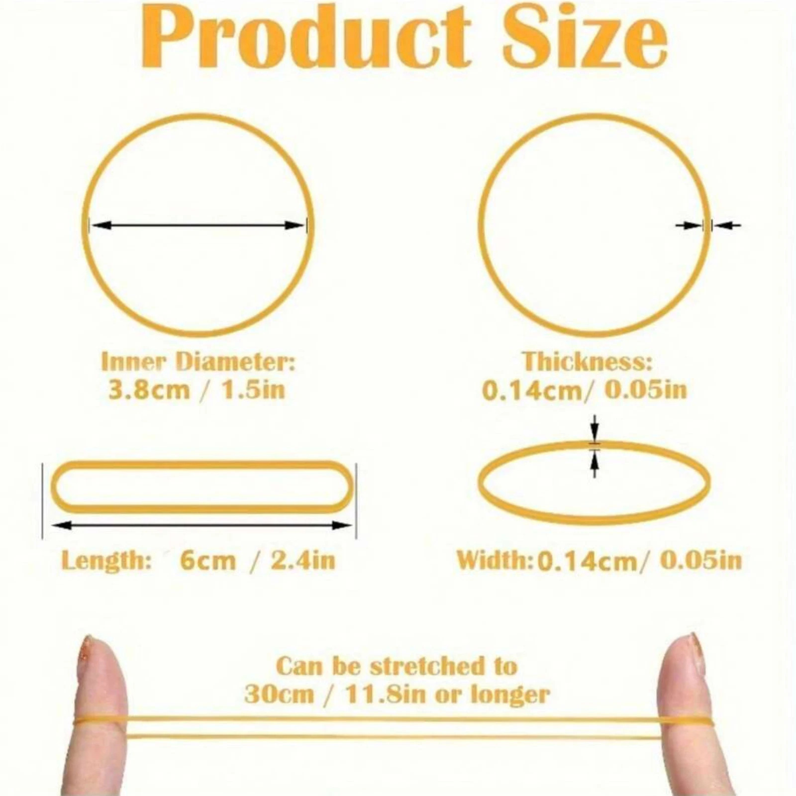 100pcs Rubber Strong Elastic 38mm Diameter Multi-Purpose Natural Rubber Bands