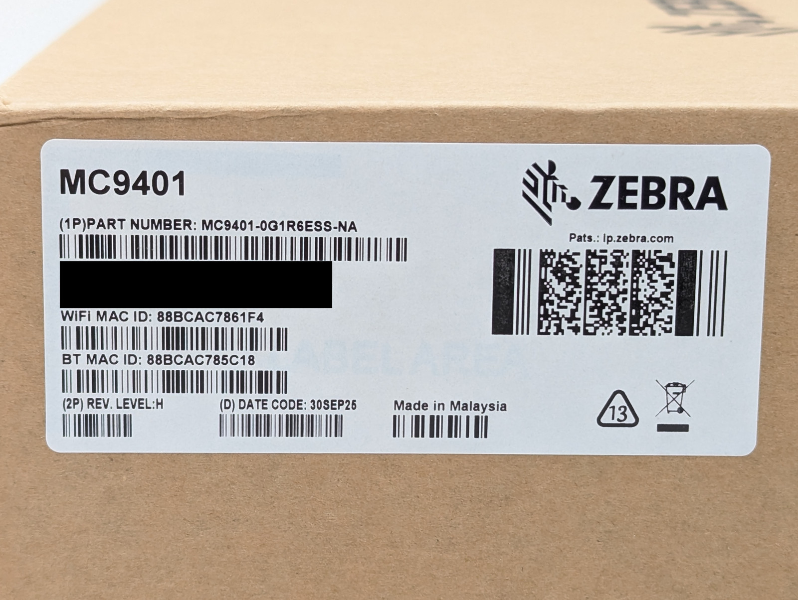 Zebra MC9400 Mobile Computer/Barcode Scanner w/ Battery (MC9401-0G1R6ESS-NA)