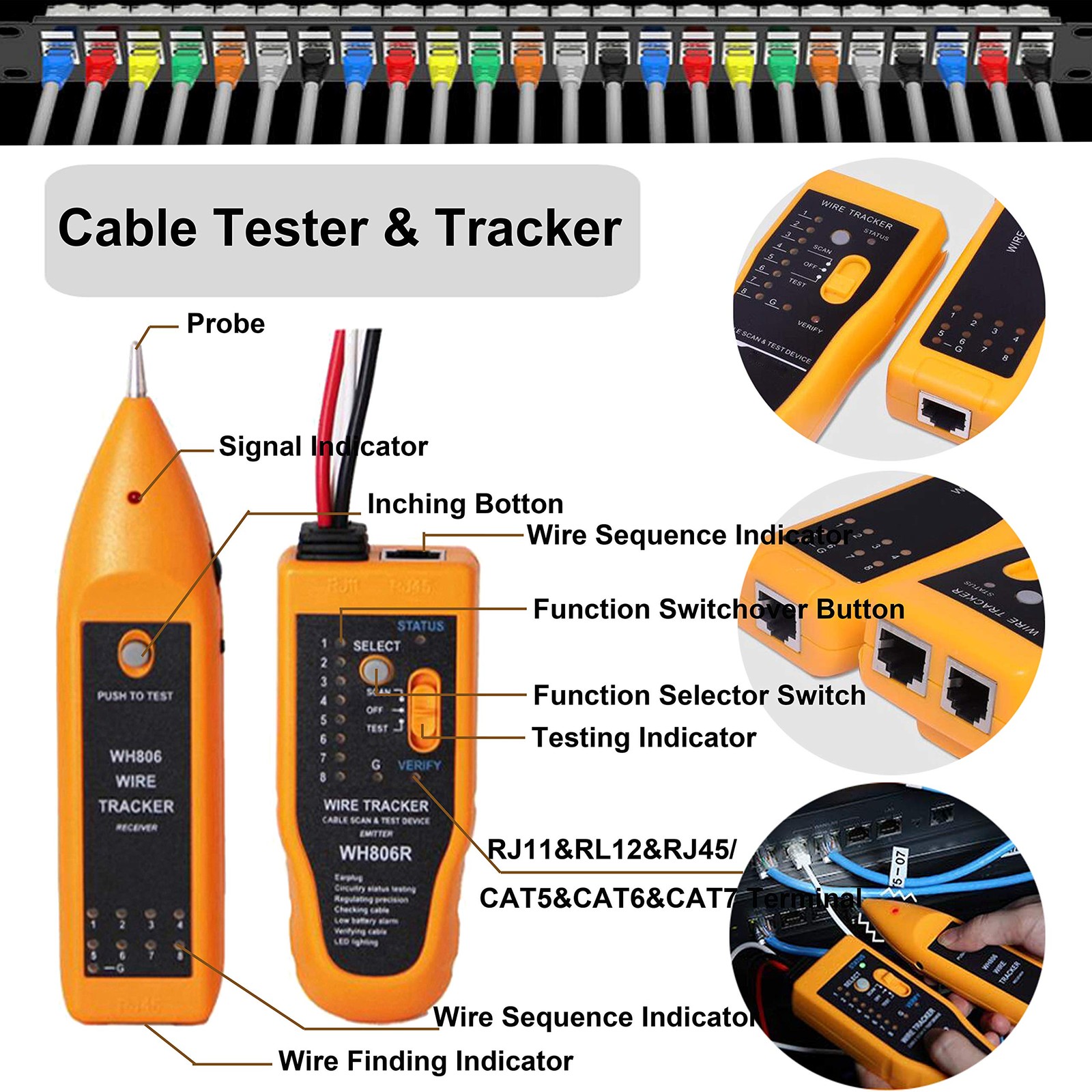 TAIWAIN RJ45 Crimper Cable Network Repair Set Tool, RJ11/RJ12 Crimp Wire Stri…