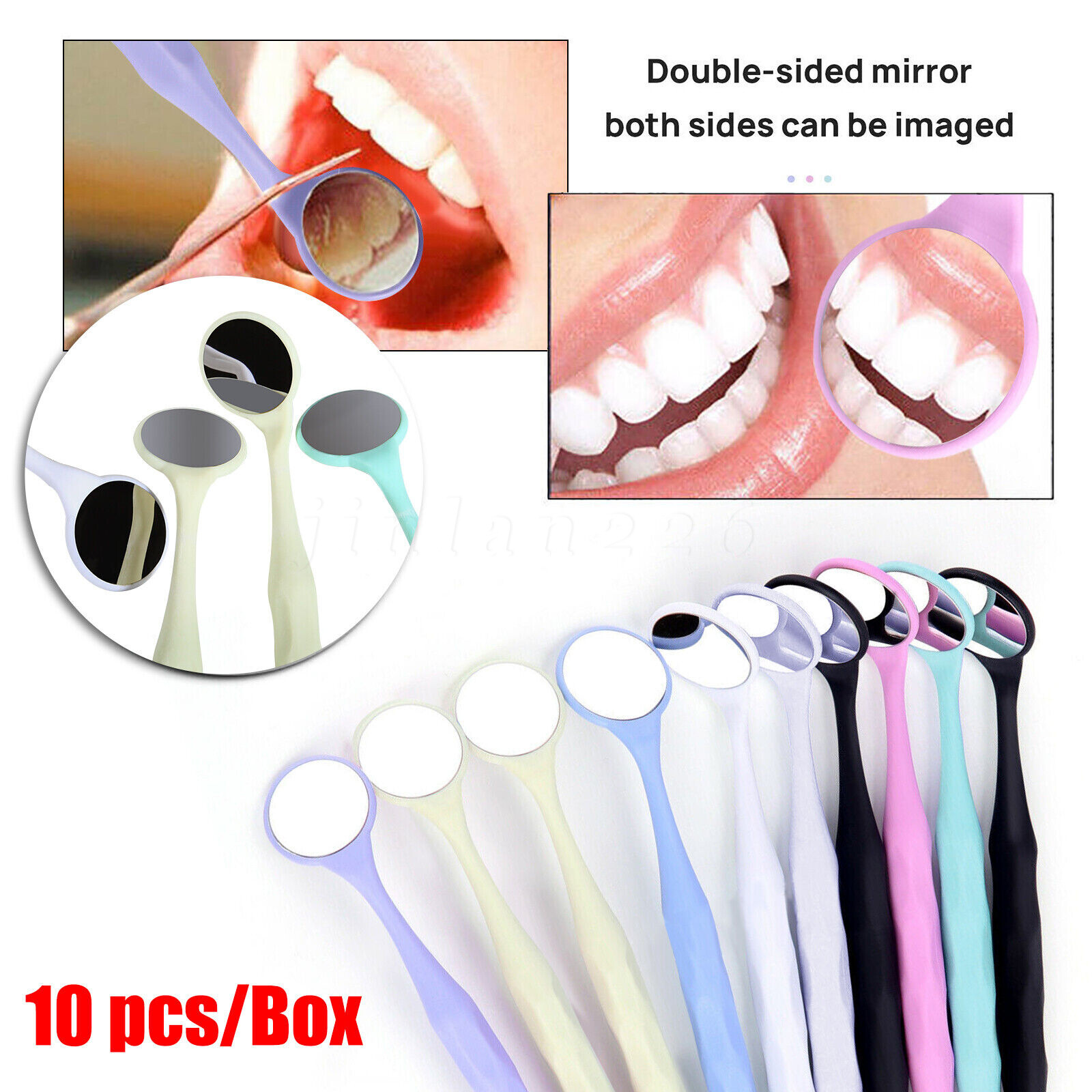 10PCS Dental Double Sided Anti-fog Mouth Mirror Oral Mirrors DL