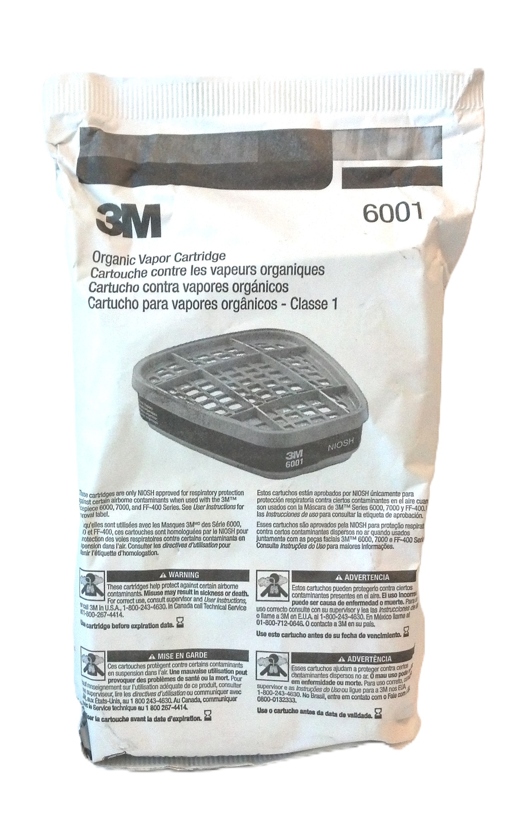 3M 6001 Respirator Organic Vapor Cartiridge – Lot of 2, Exp. 09/2026