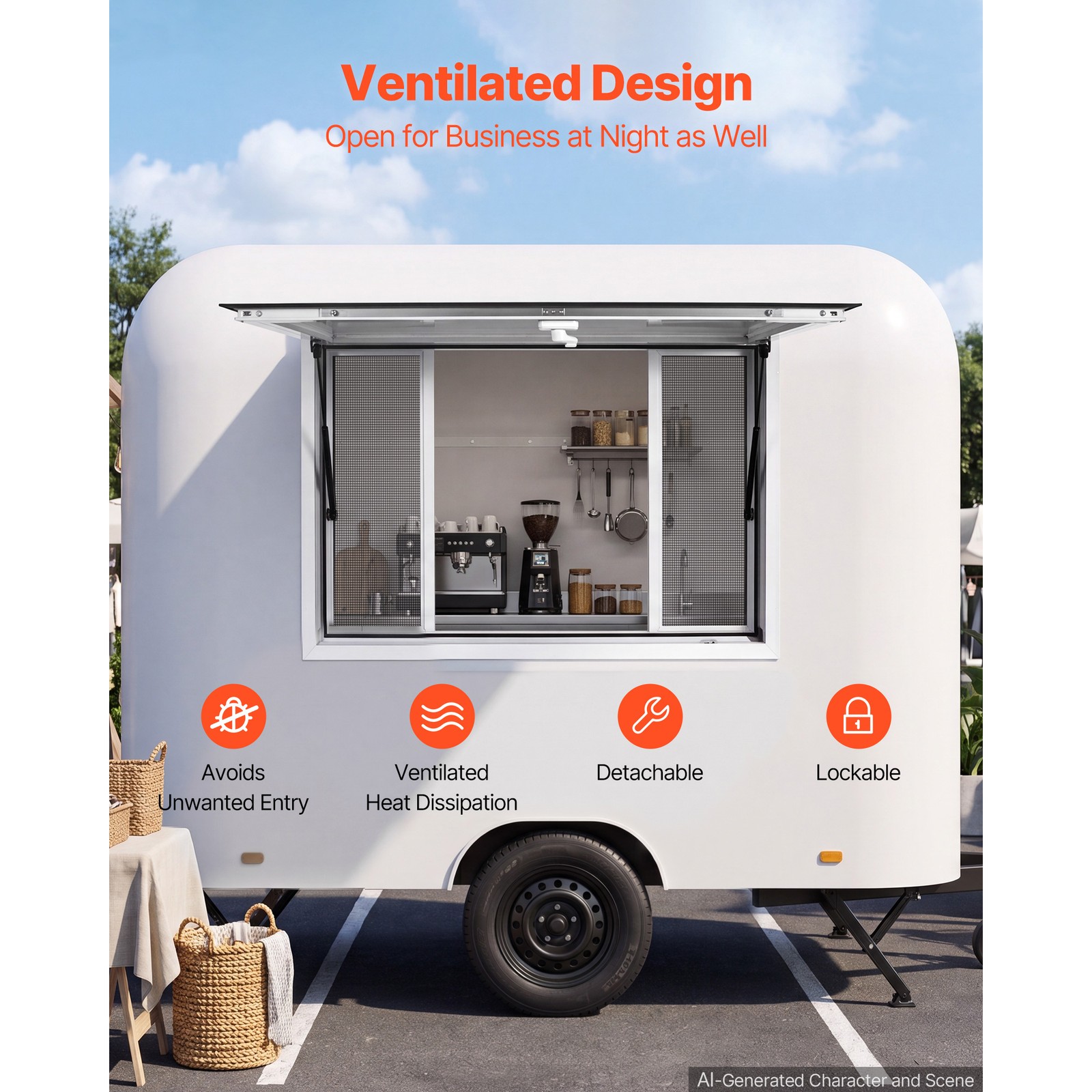 Uimoso 45×30 in Aluminum Alloy Concession Window for Food Truck Service