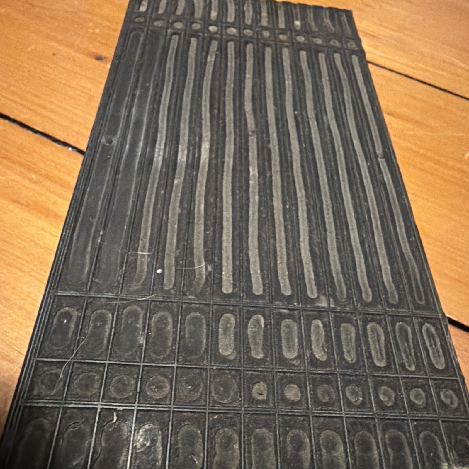 Vintage Letterpress Printing Block-Ledger Accounting Grid Pattern-Printers Cut