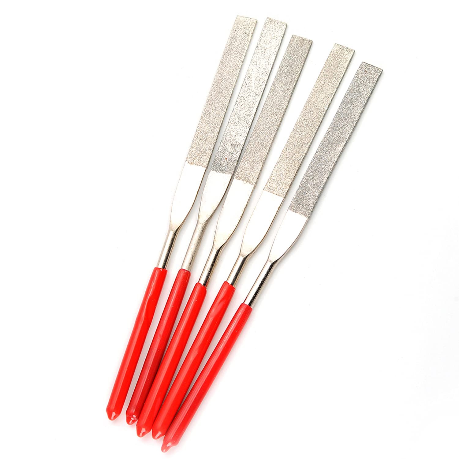 Utoolmart 5Pcs Diamond Needle File Set, 5mm x 180mm 150 5 Pieces, sliver tone