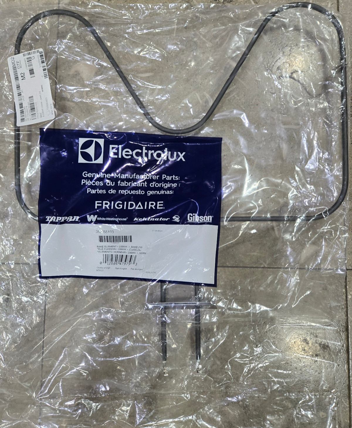 Genuine OEM Frigidaire 318255103 2300W Bake Element (NEW IN ORIGINAL PACKAGING)