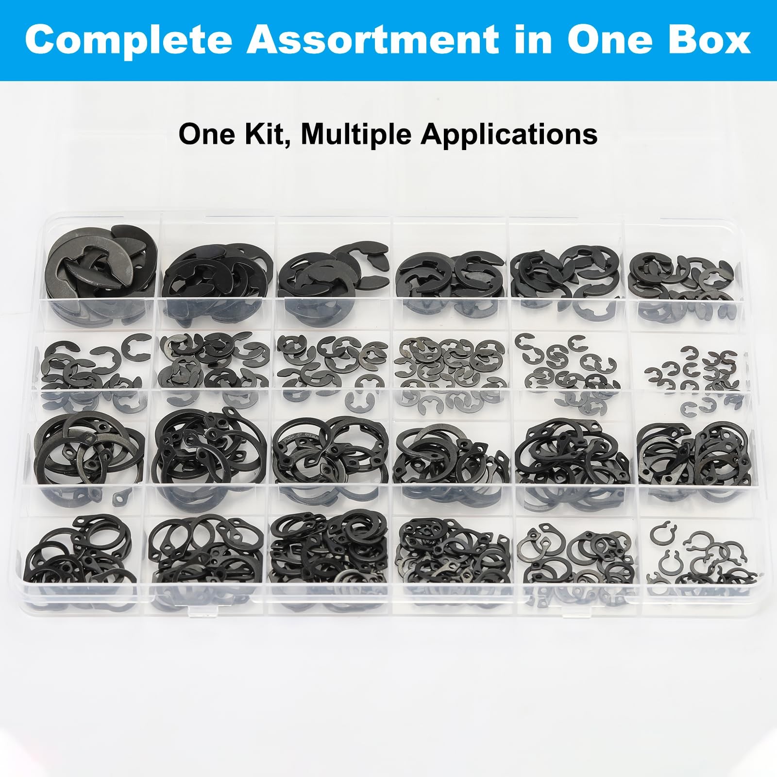 324Pcs C Clips & E Clips Assortment Kit, External Retaining Snap Rings