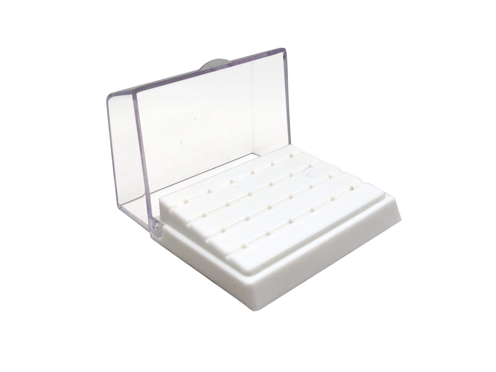 Dental Plastic Diamond 24 Holes High Speed Bur Holder Burs Block Case Box