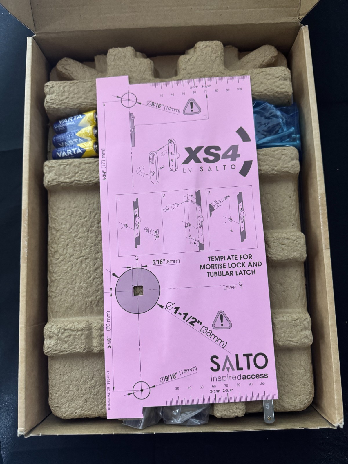SALTO XS4 W60M ANSI Programmable Door Lock Keyless Entry Silver/Nickel Finish
