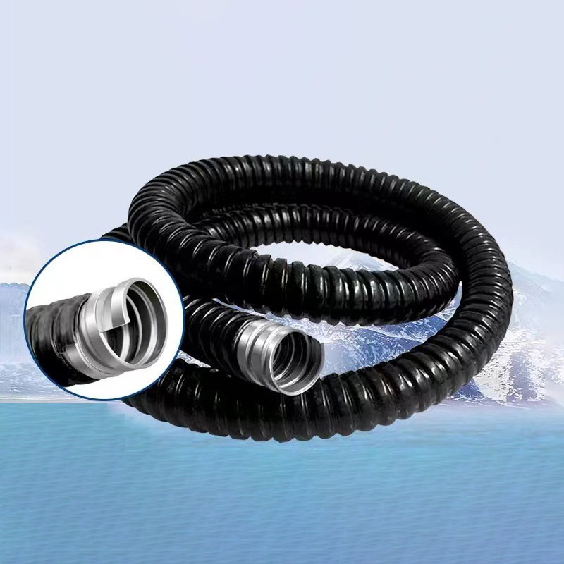 Stainless Steel Metal Condui Black Flexible Conduit Tube PVC Coated Liquid-Tight
