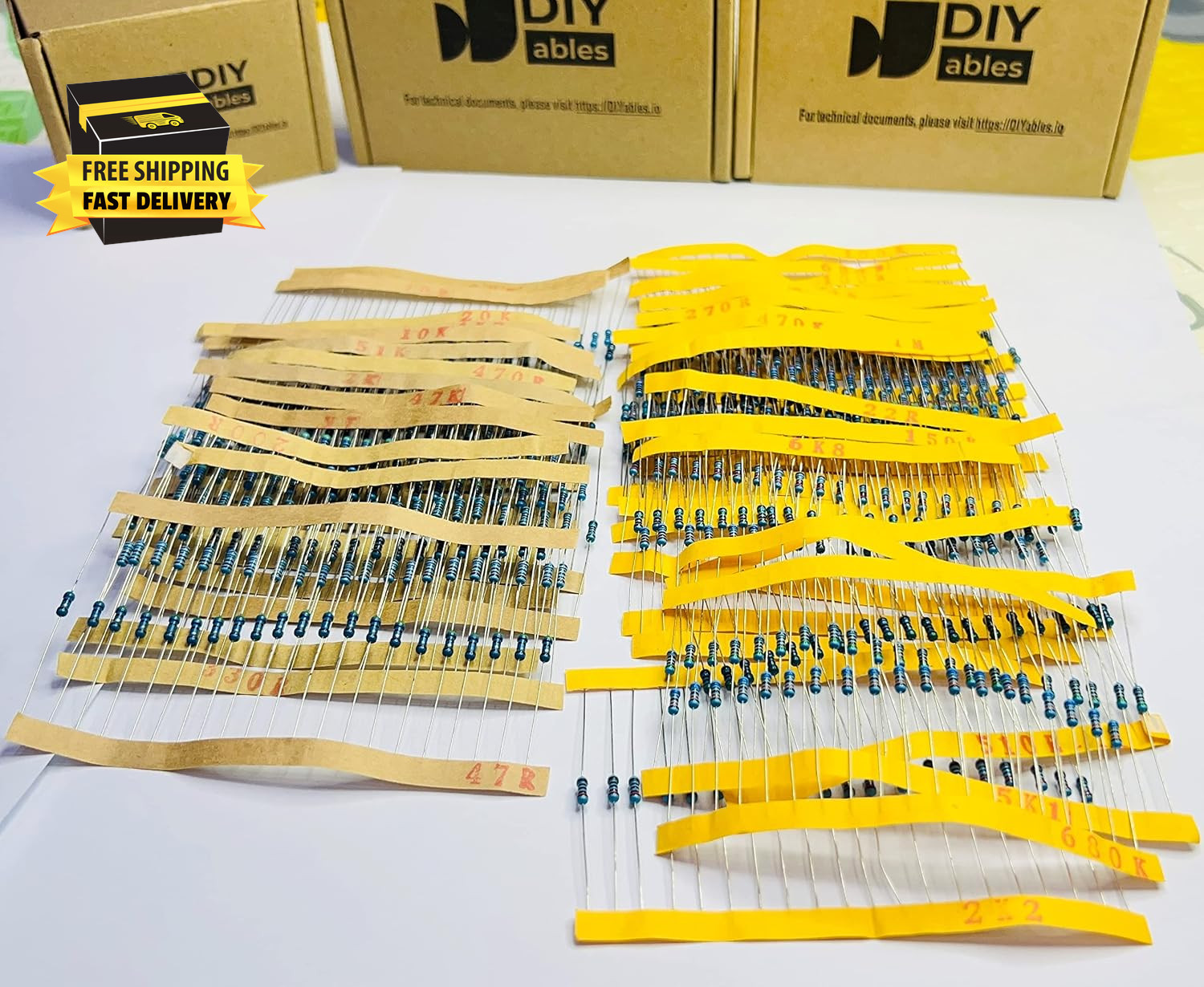 Resistor Kit for Arduino ESP32 ESP8266 Raspberry Pi 30 Values 10 Ohm to 1M Ohm 6