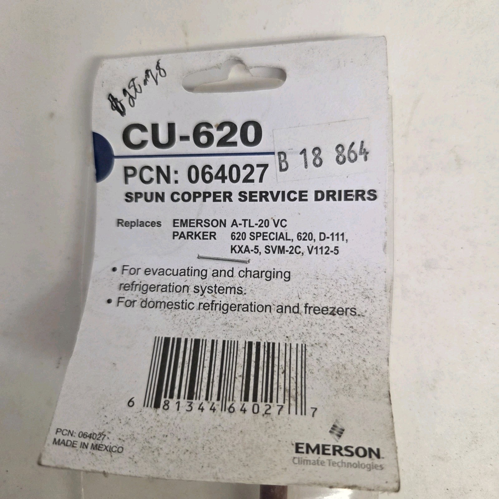 Emerson CU-620 Spun Copper Service Driers PCN: 064027, New