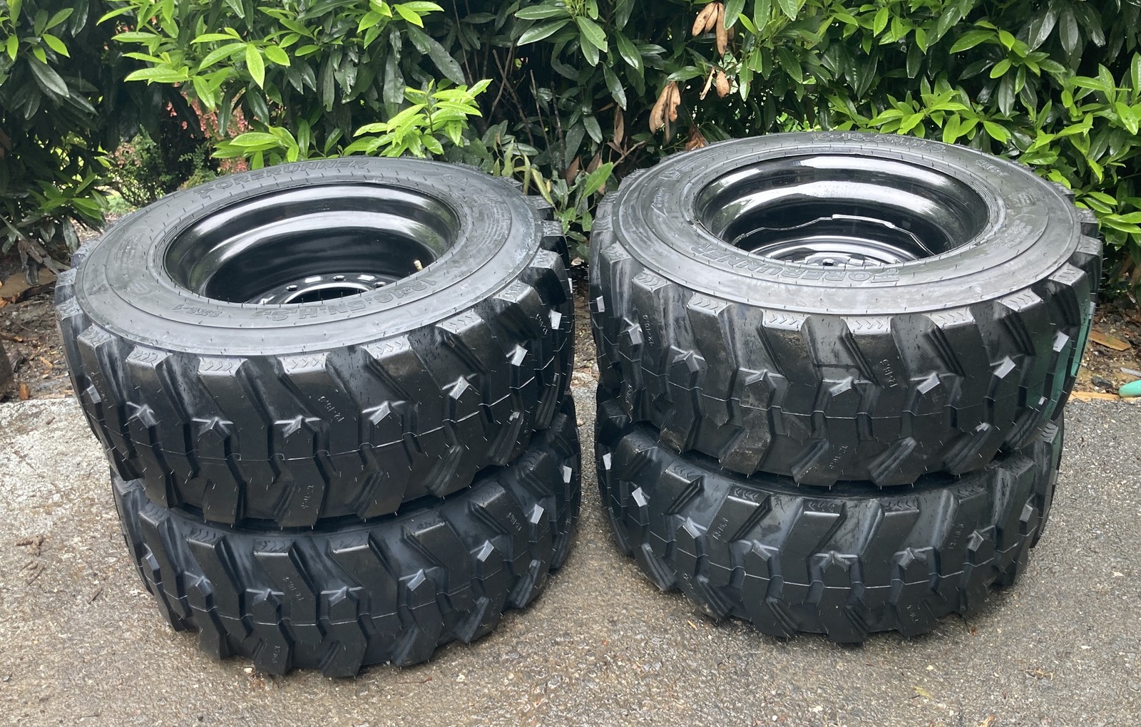 1 or 4-12-16.5 SKS-1 Skid Steer Tires on Black Rims for Bobcat & more-12X16.5