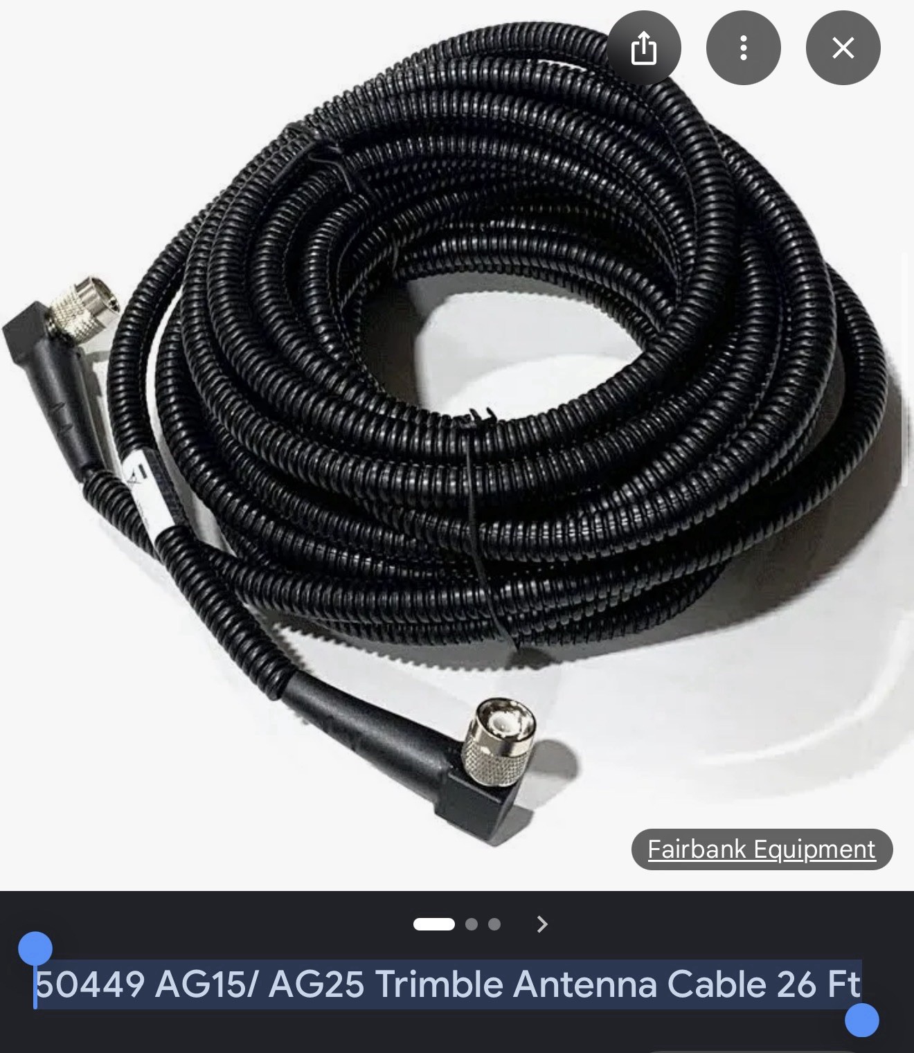 50449 AG15/ AG25 Trimble Antenna Cable 26 Ft