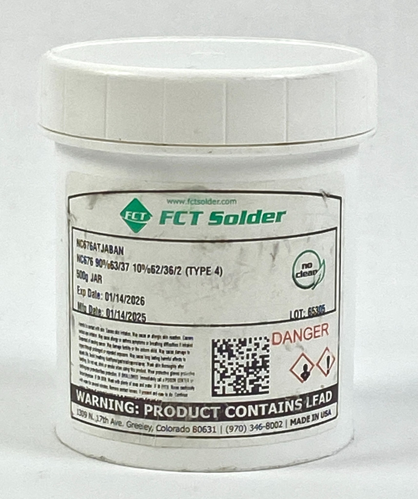 FCT Solder NC676 High Temp Solder Paste Type 4 500g Jar Set of 2