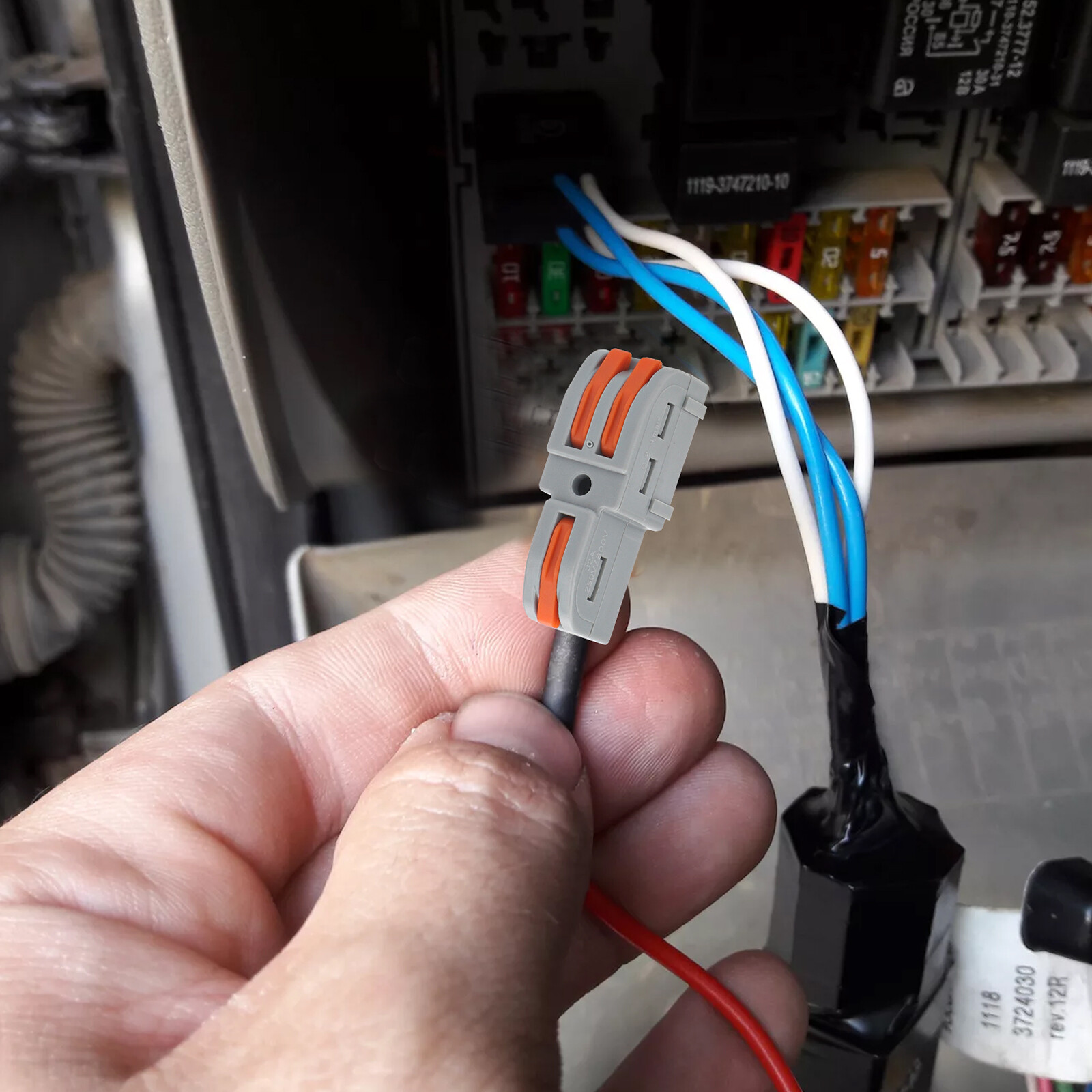 50x Reusable Spring Lever Terminal Block 1in 2Out Compact Wire Cable Connectors