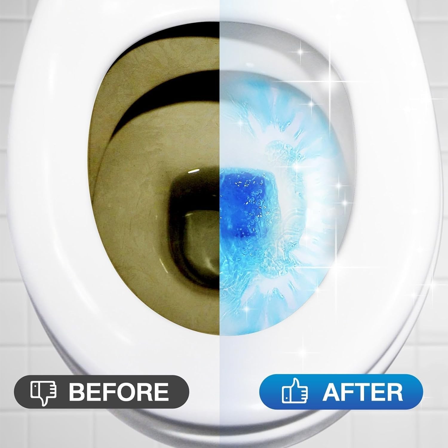 Vacplus Automatic Toilet Bowl Cleaner Tablets, 1 Count (Pack of 100), Blue