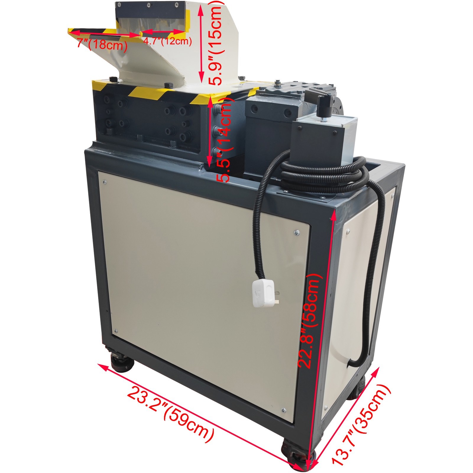 220V 1ph Biaxial Industrial Shredder Metal Wire Plastic Rubber Crushing Machine