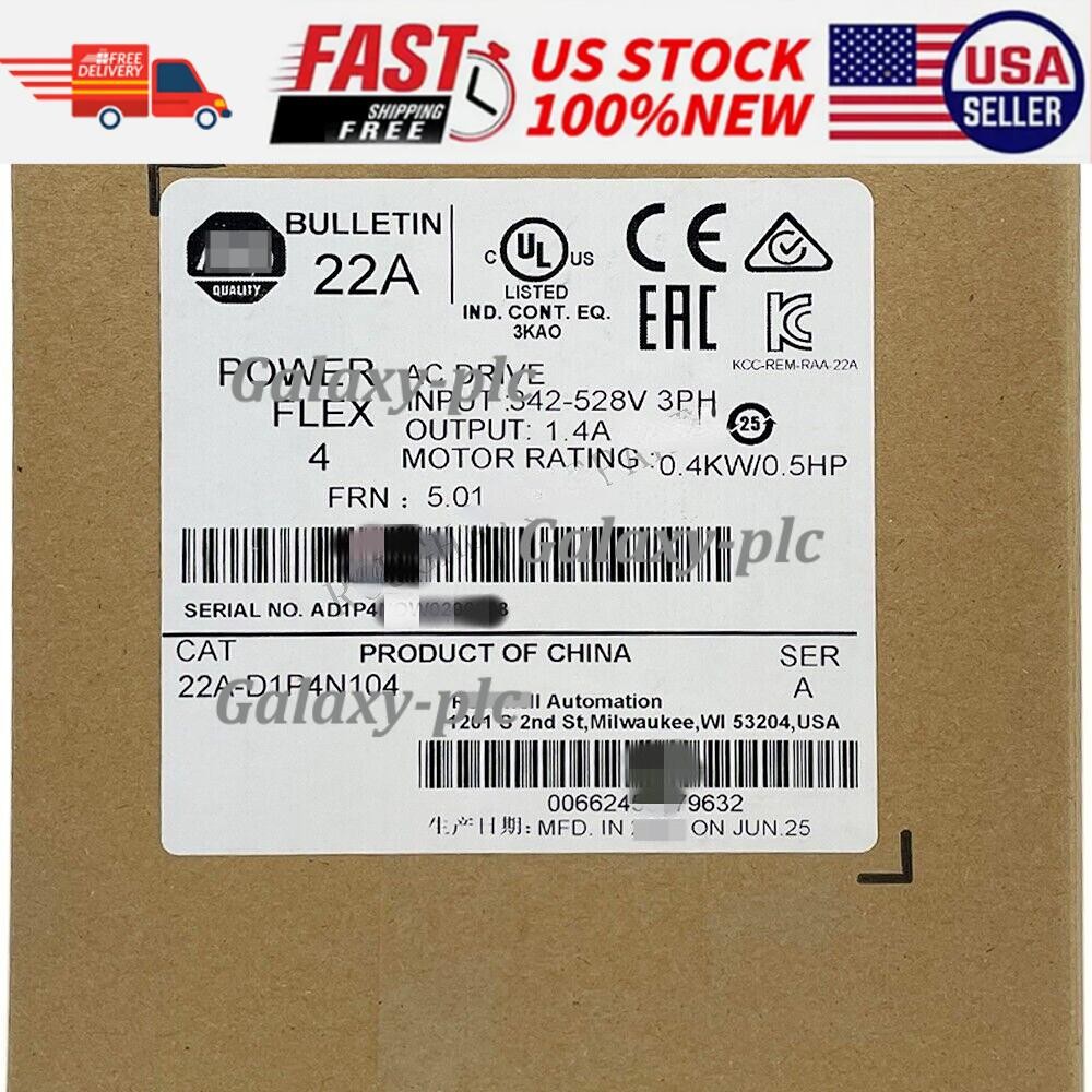 1P AB 22A-D1P4N104 New Sealed 22A-D1P4N104 /A PowerFlex 4 0.4 kW 0.5 HP AC Drive