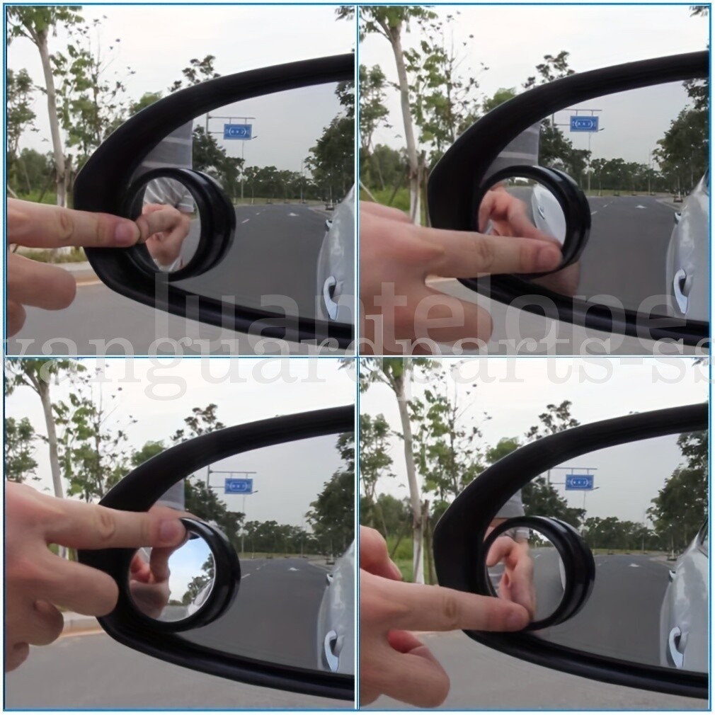 2X Car Sticker Small Round Mirror 360 Degree Blind Spot Reversing Assistance Car