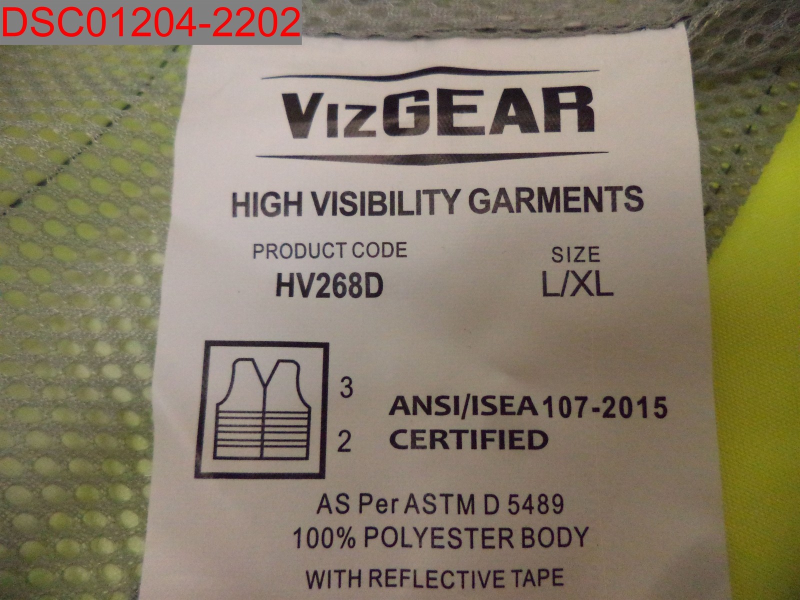 NWOT – Stain, VizGear Unisex Adult Hi-VIs HV268D AT&T Rain Jacket, Size L/XL