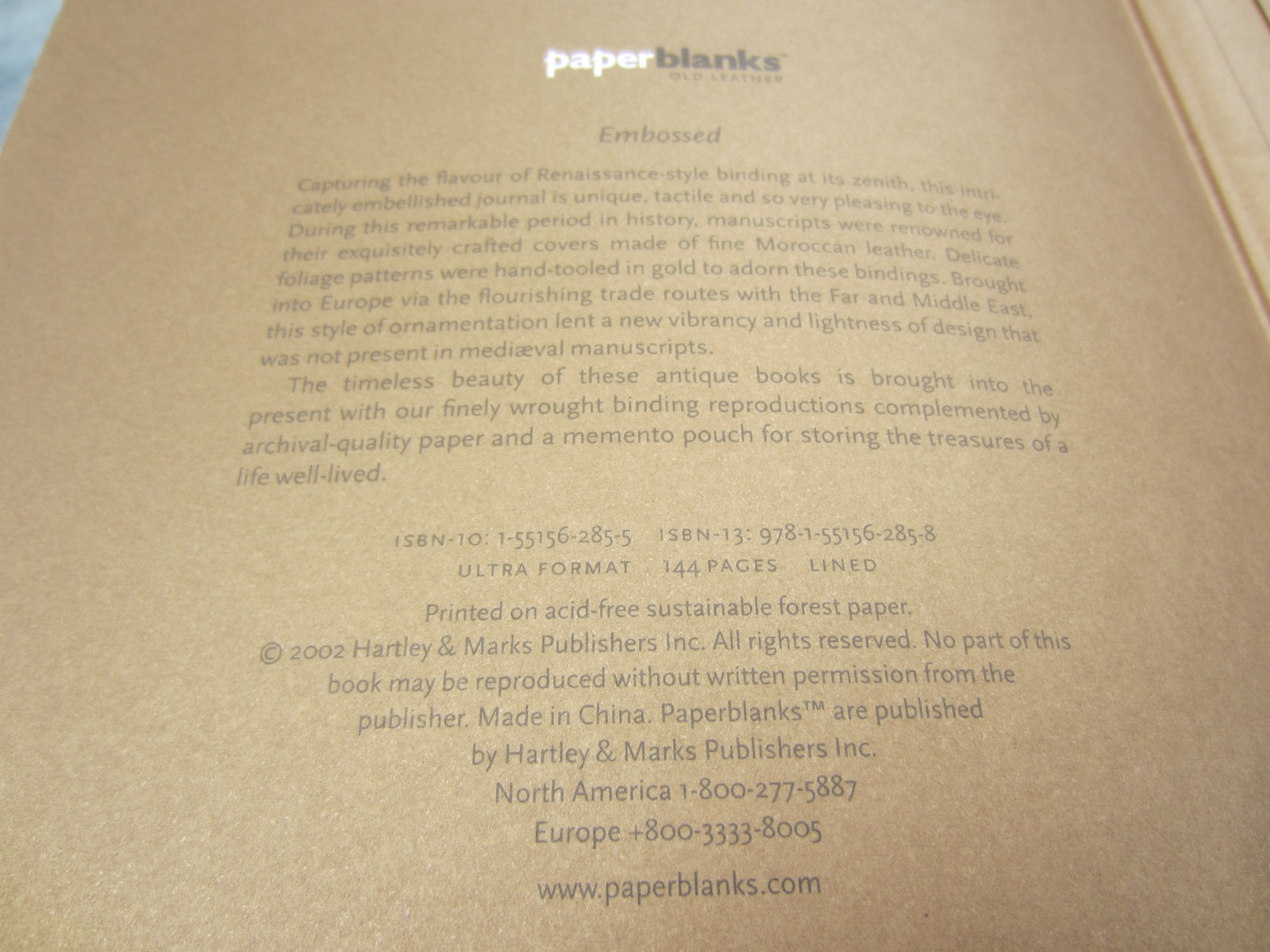 NEW~2002~Embossed Leather Paper Blanks Journal