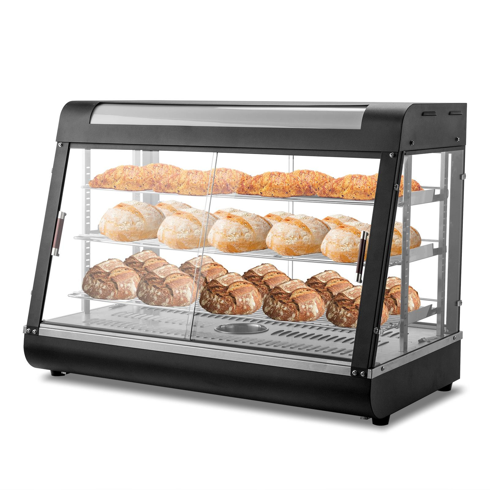 ROVSUN 3 Tier 35″ Commercial Heat Food Pizza Warmer Display Show Case Heavy Duty