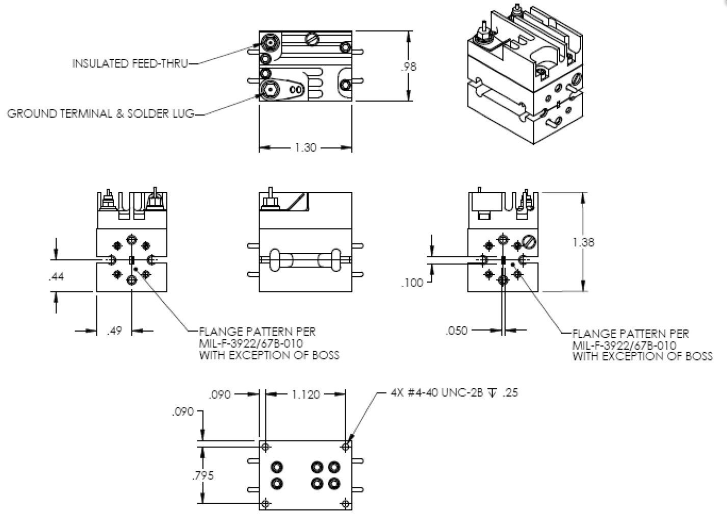 Millitech W-band Low Noise Amplifier, WR-10 flanges, +22dB gain
