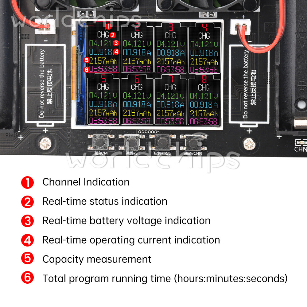 18650/21700 Battery Capacity Internal Resistance Tester Auto Charging Discharge