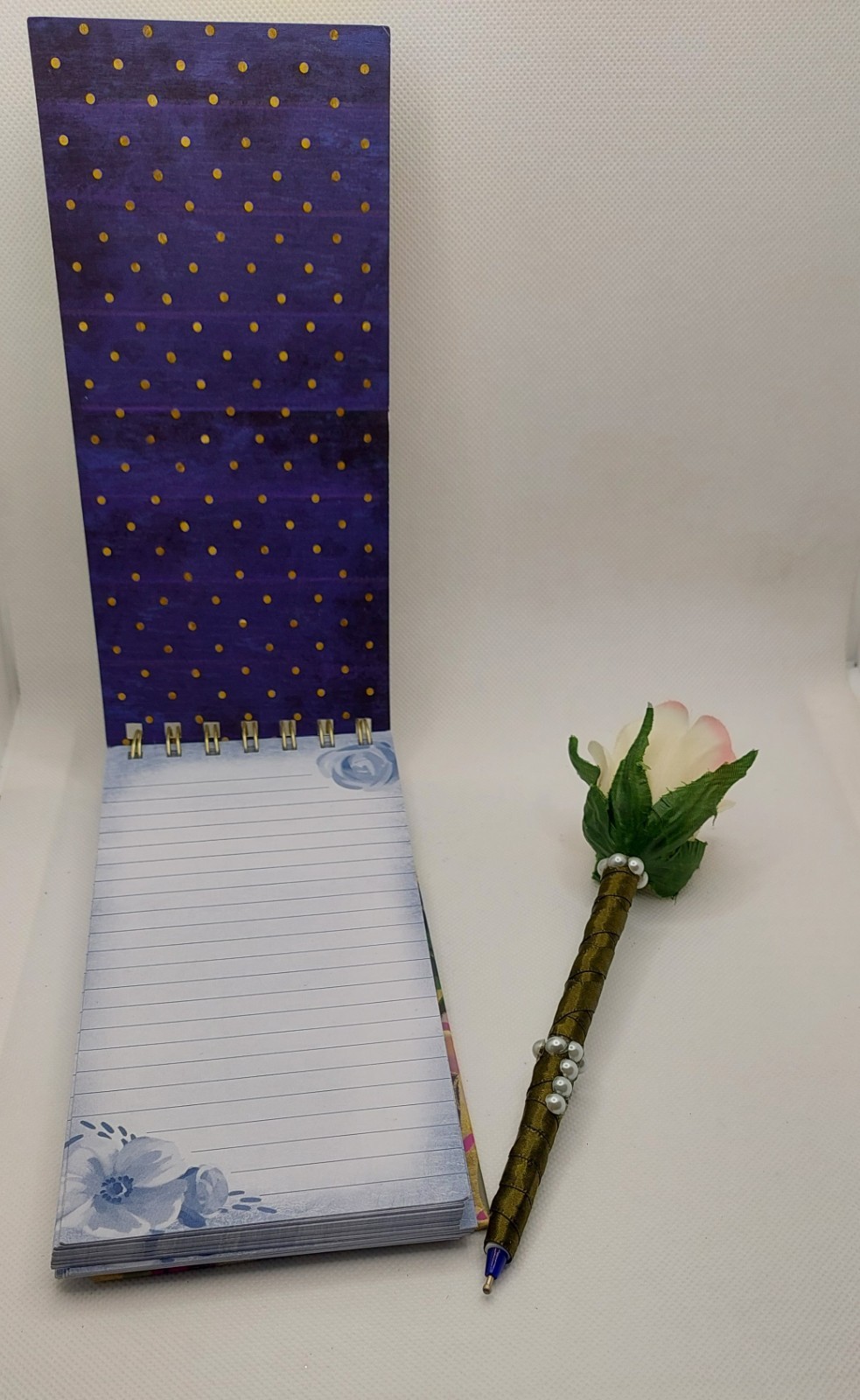 Pink &Green Rose Pen with Vertical Floral Journal by Punch Studio (J&P2) Set