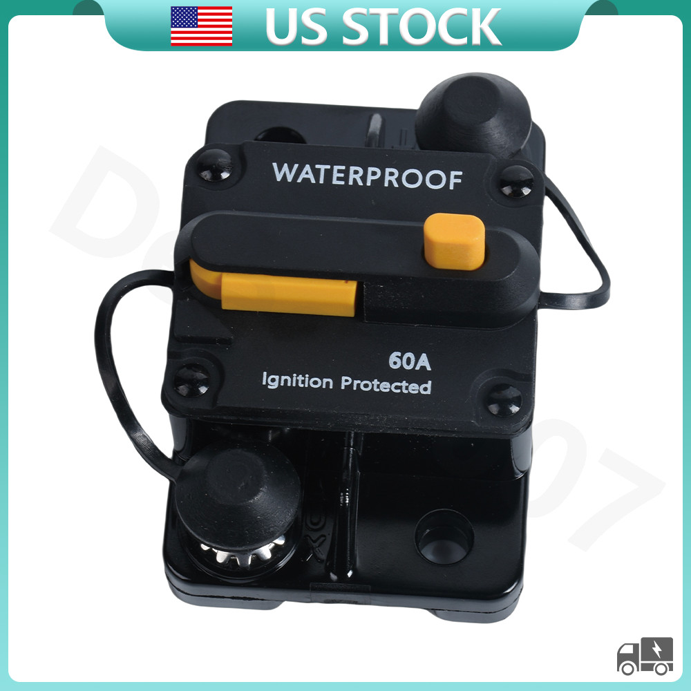 Waterproof Circuit Breaker Auto/Marine/Solar 12-48V DC Manual Reset 30A-300A Amp