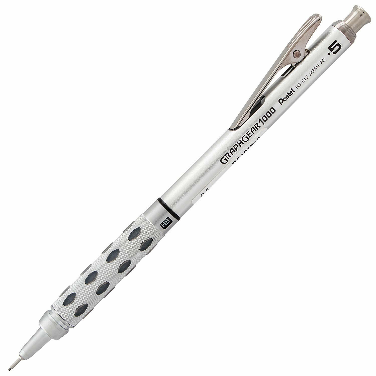 Pentel GraphGear 1000 Mechanical Pencil 0.5mm Chrome & Grey NEW