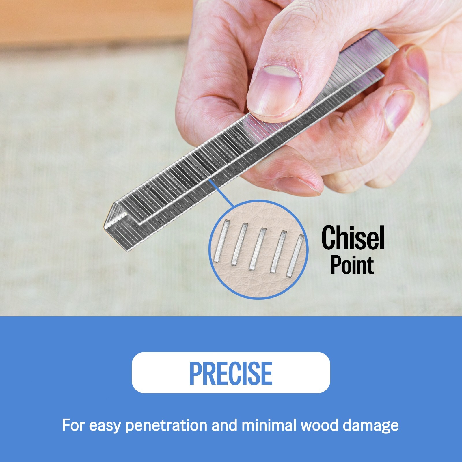 meite 20GA 1/2-Inch Crown Stainless Steel Upholstery Staples Anti-Rust, 5000 Pcs