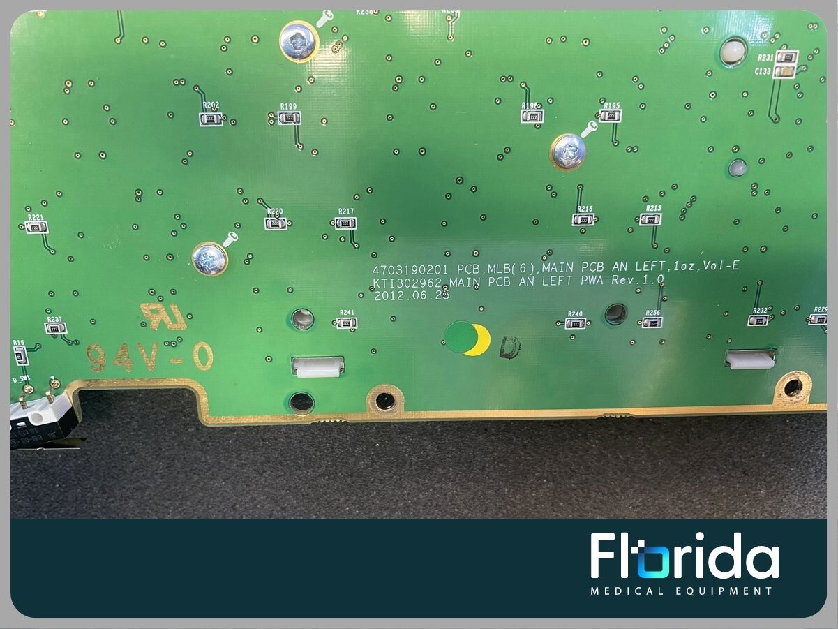 GE VOLUSON E8 ALPHANUMERIC KB PCB 4703190201 MLB MAIN PCB AND LEFT PN: KTI302962