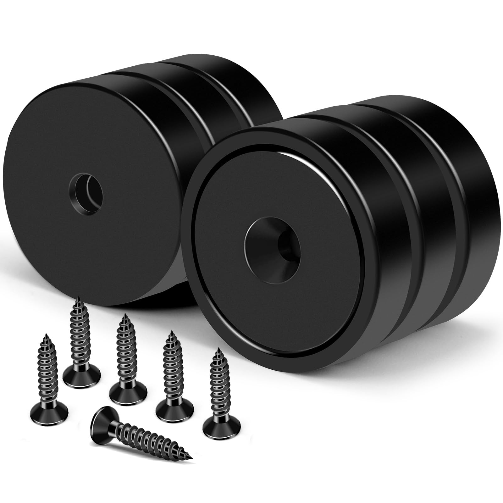 Heavy Duty Magnets with Hole 150LB Strong Neodymium Wall Mount Magnets 6 Pack
