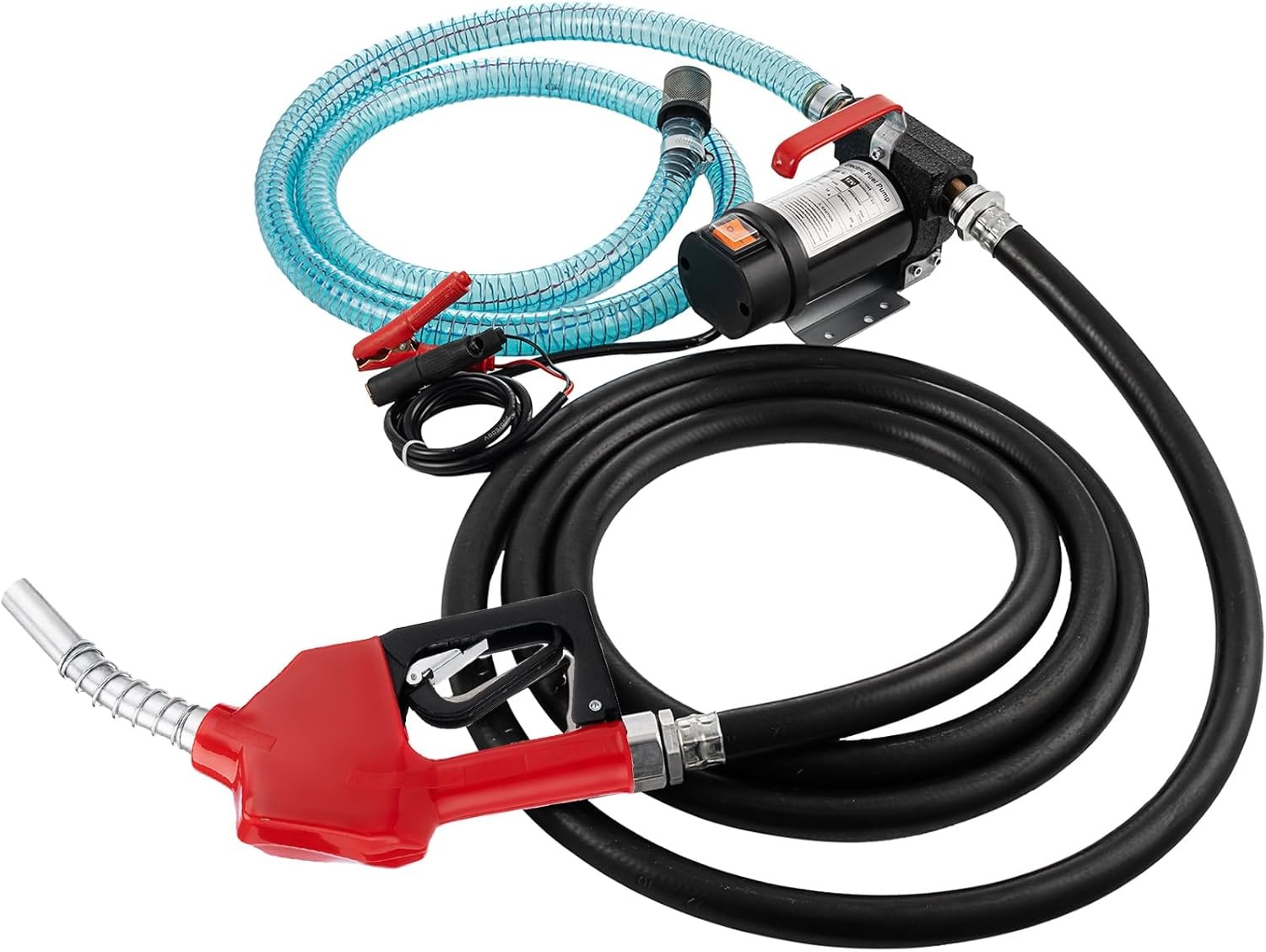 Fuel Transfer Pump 200W Electric Diesel Kerosene Pump 12V DC 10GPM Nozzle Hoses