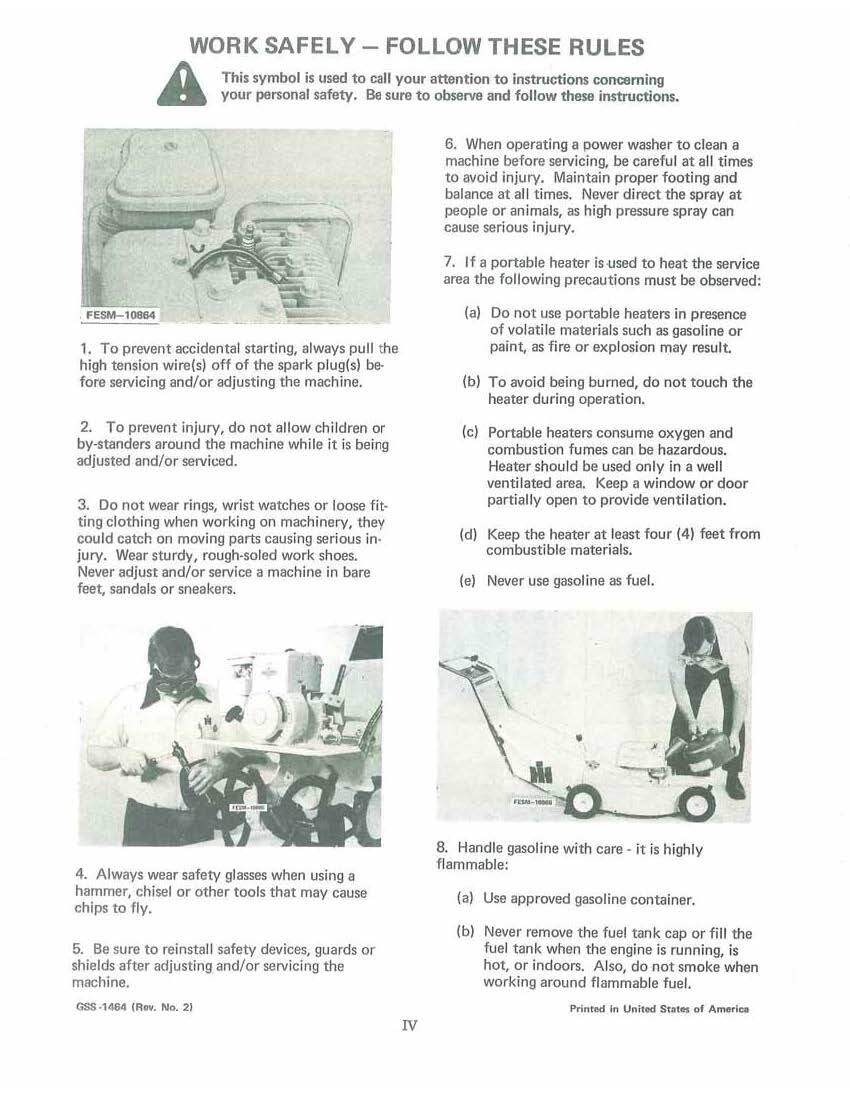 Service Manual 86,108,109,128,129,149,169,800,1000,1200,1250,1450,1650 Cub Cadet
