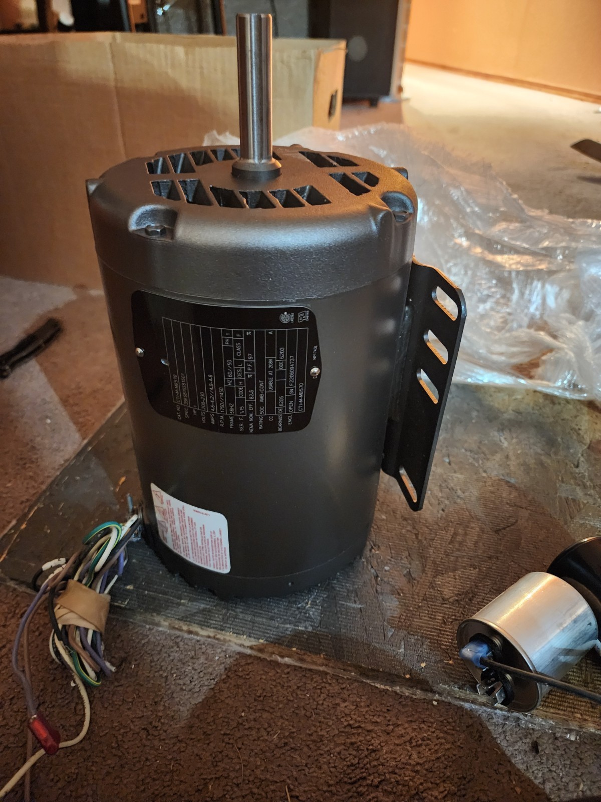 middleby marshall main blower motor kit 1hp w/ capacitors direct replacement