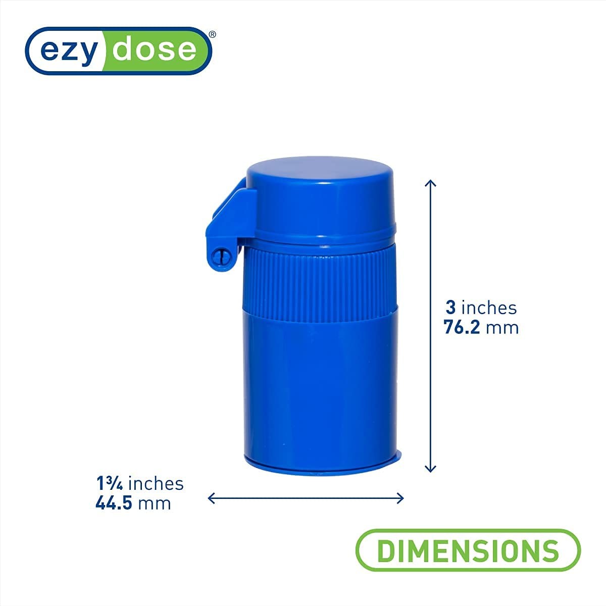 EZY DOSE 3 Compartment Pill Crusher, Cutter and 1 Count (Pack of 1), Blue