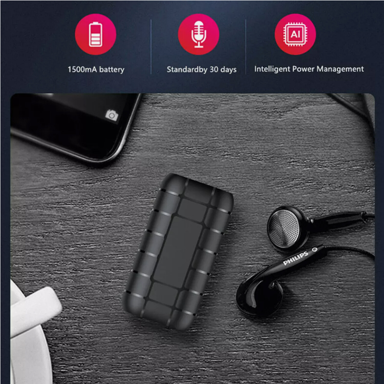 500 Hrs Mini Spy Voice Activated Recorder Digital Audio Magnetic 64GB MP3 Player