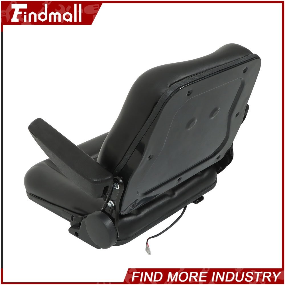 Findmall Universal Forklift Seat Tractor Seat Adjustable Back Seatbelt Armrests