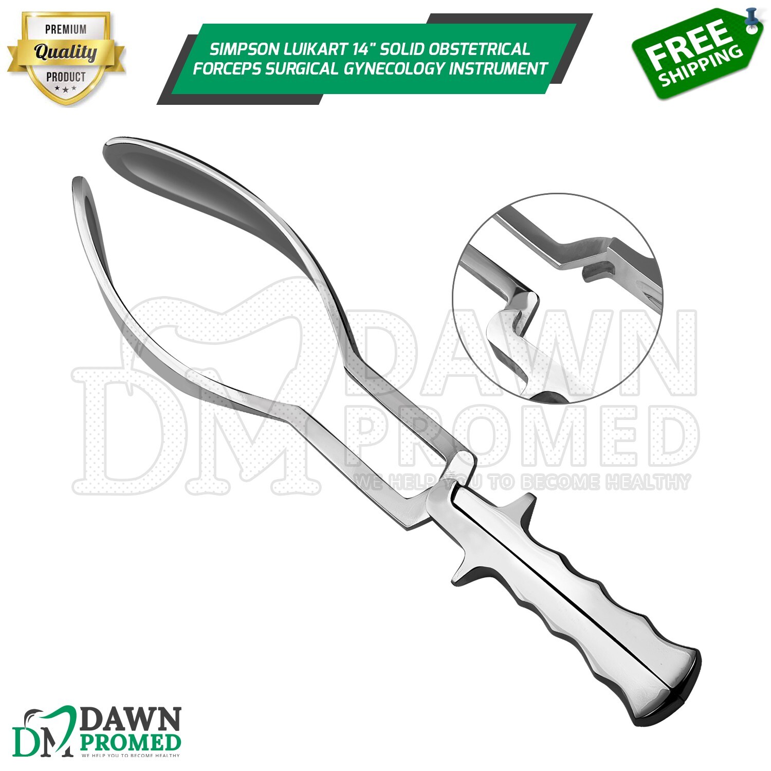 Simpson Luikart 14″ Solid Obstetrical Forceps Surgical Gynecology Instrument