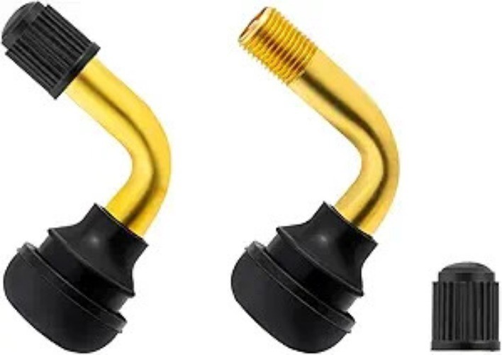 2PCS 90 Degree Valve Stem Motorcycle, Tubeless Valve Stems with Snap-in Rubber B