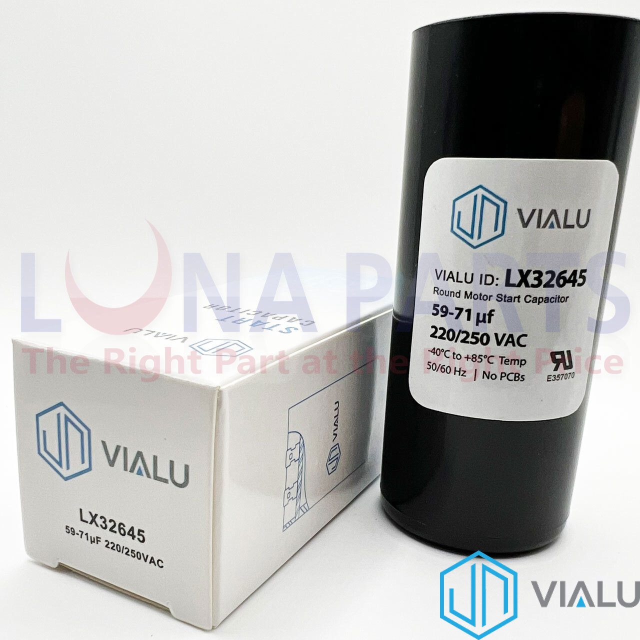 VIALU – 59-71 uf/MFD 220-250 VAC volts Round Start Capacitor 50/60 Hz