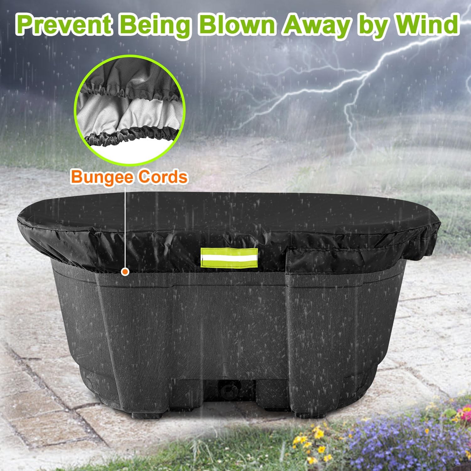MQLD Rubermaid 50 100 Gallon Oval Stock Tank Water Trough Cover with Zipper