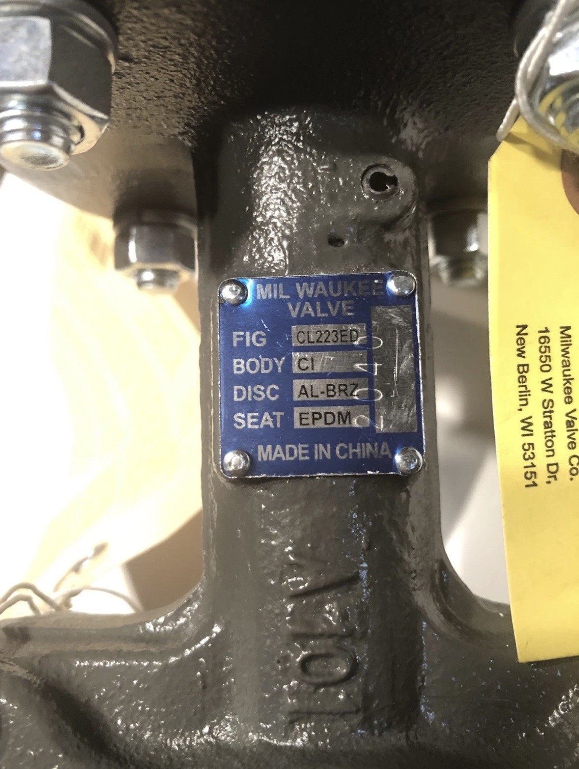 Milwaukee Valve GLA23E C 2 Butterfly Valve Spring Return Cast Iron NEW